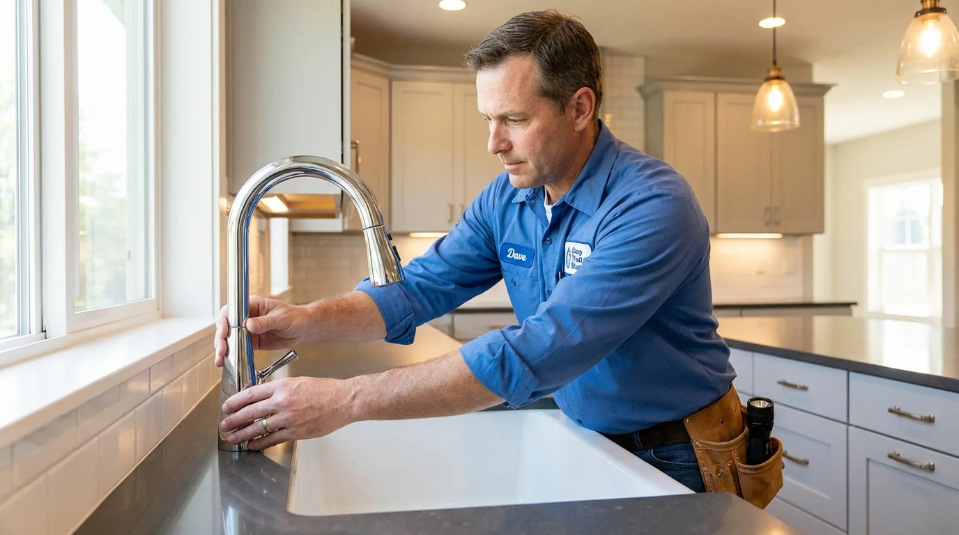 Kitchen faucet installation by Johns Plumbing LLC in Pound Ridge